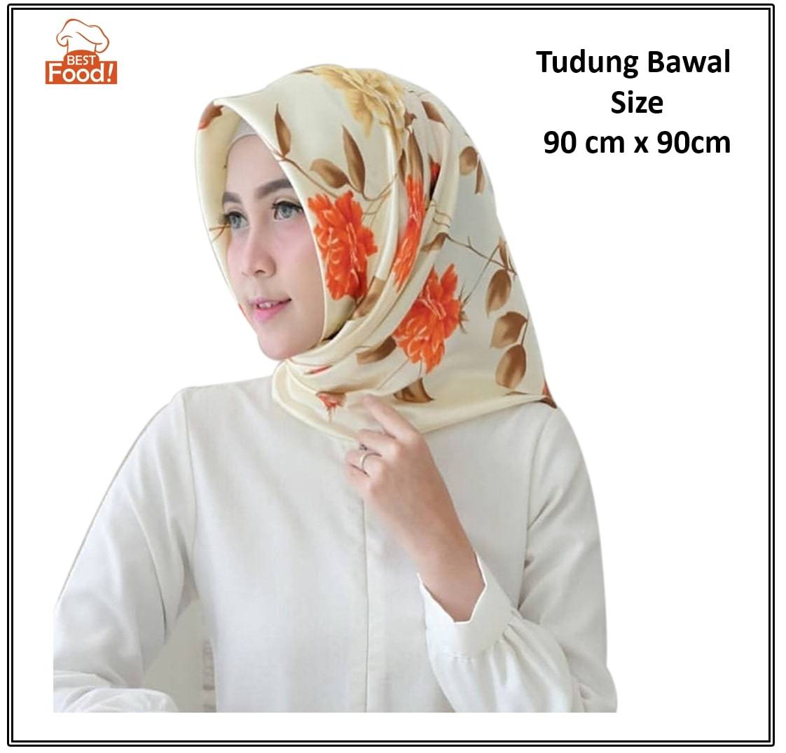 Muslimah Printed Satin Tudung Bawal 90 cm x 90 cm